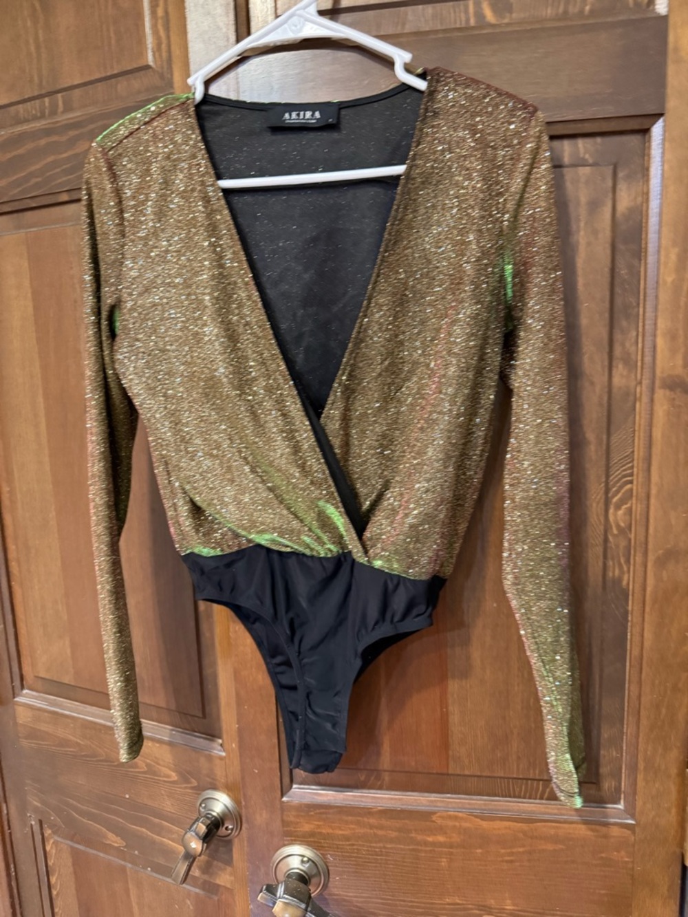 Akira Gold Shimmer Bodysuit size small
